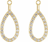 14K Yellow Gold 1/4 CTW Natural Diamond Teardrop Earring Jackets