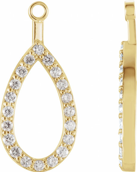 14K Yellow Gold 1/5 CTW Natural Diamond Teardrop Earring Jackets