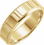 14K Yellow 6 mm Patterned Band Size 5.5