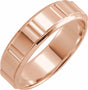 10K Rose Gold 6 mm Grooved Flat Band Size 10.5