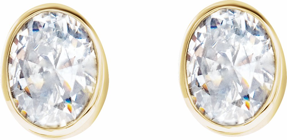 14K Yellow 1/3 CTW Lab-Grown Diamond Bezel-Set Earrings