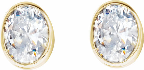 14K Yellow 1/3 CTW Lab-Grown Diamond Bezel-Set Earrings