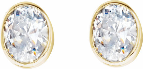 14K Yellow Gold 1/3 CTW Lab-Grown Diamond Bezel-Set Earrings
