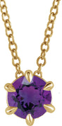 14K Yellow 4 mm Natural Amethyst Solitaire 16-18" Necklace