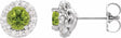 14K White Gold 4.5 mm Natural Peridot & 1/4 CTW Natural Diamond Earrings