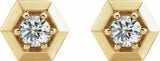 14K Yellow 1/2 CTW Natural Diamond Geometric Earrings