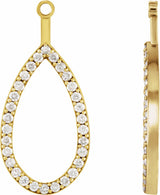 14K Yellow Gold 1/4 CTW Natural Diamond Teardrop Earring Jackets