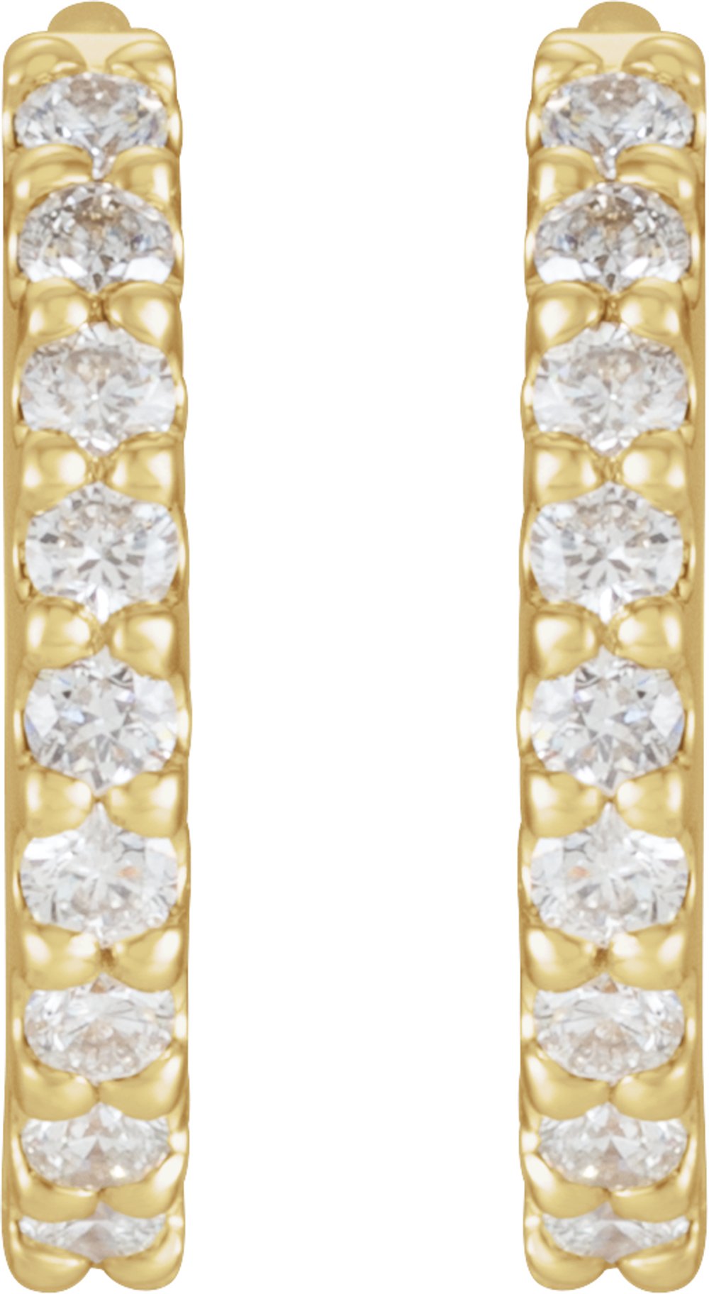 14K Yellow 1/8 CTW Natural Diamond 8 mm Hoop Earrings