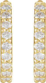 14K Yellow 1/8 CTW Natural Diamond 8 mm Hoop Earrings