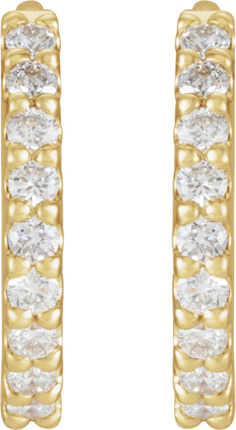 14K Yellow 1/8 CTW Natural Diamond 8 mm Hoop Earrings