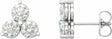 Sterling Silver 1/4 CTW Lab-Grown Diamond Three-Stone Earrings