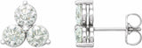 Sterling Silver 1/4 CTW Lab-Grown Diamond Three-Stone Earrings
