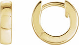 14K Yellow Gold Hinged 12 mm Hoop Earrings