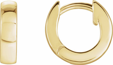 14K Yellow Gold Hinged 9.5 mm Hoop Earrings