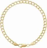 14K Yellow Gold-Filled 4 mm Double Link Curb 7" Chain