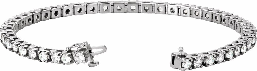 14K White Gold 4 3/4 CTW Lab-Grown Diamond Line 7" Bracelet