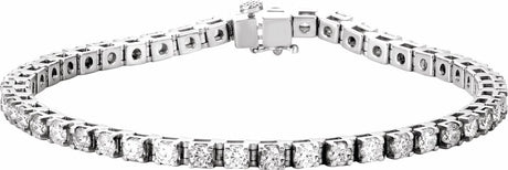 14K White Gold 4 3/4 CTW Lab-Grown Diamond Line 7" Bracelet
