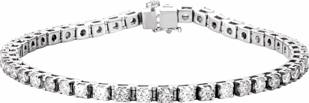 14K White Gold 4 3/4 CTW Lab-Grown Diamond Line 7" Bracelet