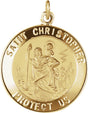 14K Yellow Gold 20 mm St. Christopher Medal