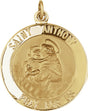 14K Yellow Gold 22 mm St. Anthony Medal
