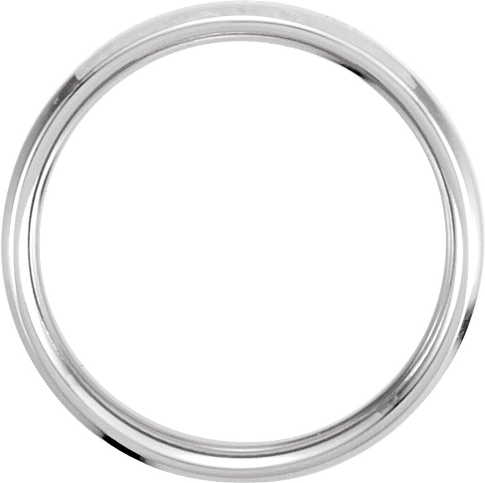 14K White/Yellow Gold 4 mm Beveled-Edge Comfort-Fit Flat Band Size 8.5
