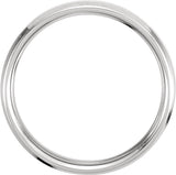 14K White/Yellow Gold 4 mm Beveled-Edge Comfort-Fit Flat Band Size 8.5