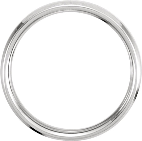 14K White/Yellow Gold 4 mm Beveled-Edge Comfort-Fit Flat Band Size 10.5