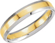 14K White/Yellow Gold 4 mm Beveled-Edge Comfort-Fit Flat Band Size 8.5