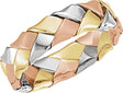 14K Yellow/White/Rose Gold 5.5 mm Woven Band Size 9 
