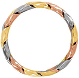 14K Yellow/White/Rose Gold 5.5 mm Woven Band Size 9 