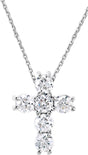 14K White Gold 1/3 CTW Natural Diamond Cross 18" Necklace