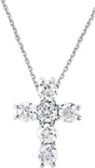 14K White 1/3 CTW Natural Diamond Cross 18" Necklace