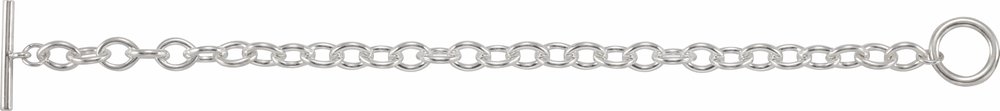 Sterling Silver 7 mm Charm Cable 8" Bracelet