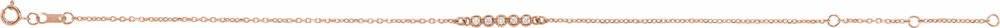 14K Rose .07 CTW Natural Diamond Bar 6 1/2-7 1/2" Bracelet