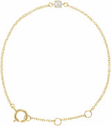 14K Yellow Gold Imitation Pearl Youth Birthstone 4 1/2-5 1/2" Bracelet