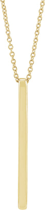 14K Yellow Bar 16-18" Necklace