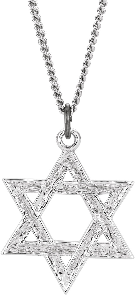 Sterling Silver  20x18 mm Star of David 18" Necklace