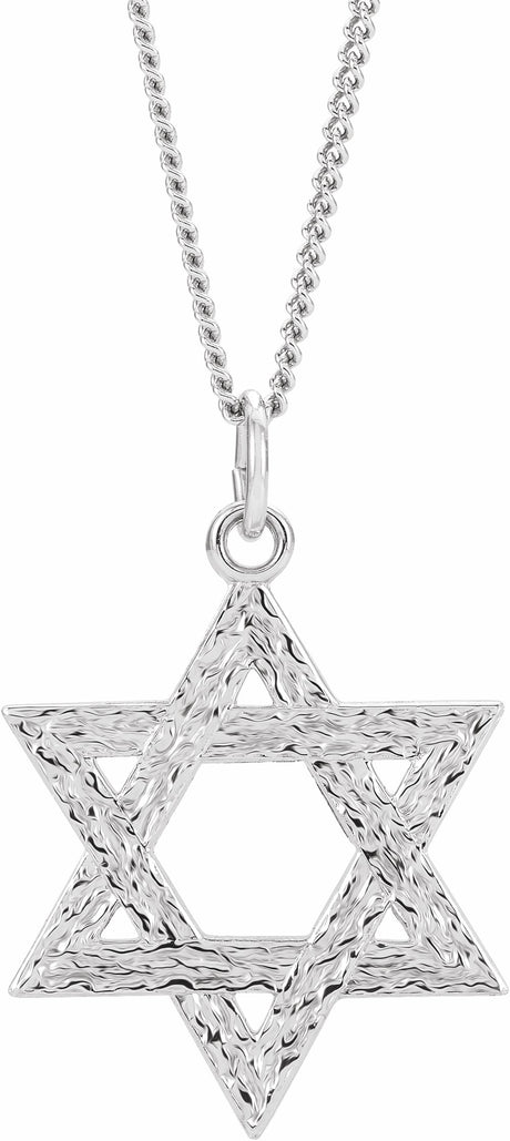 Sterling Silver  25.2x22.7 mm Star of David 18" Necklace