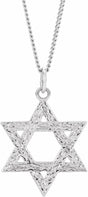 Sterling Silver  25.2x22.7 mm Star of David 18" Necklace