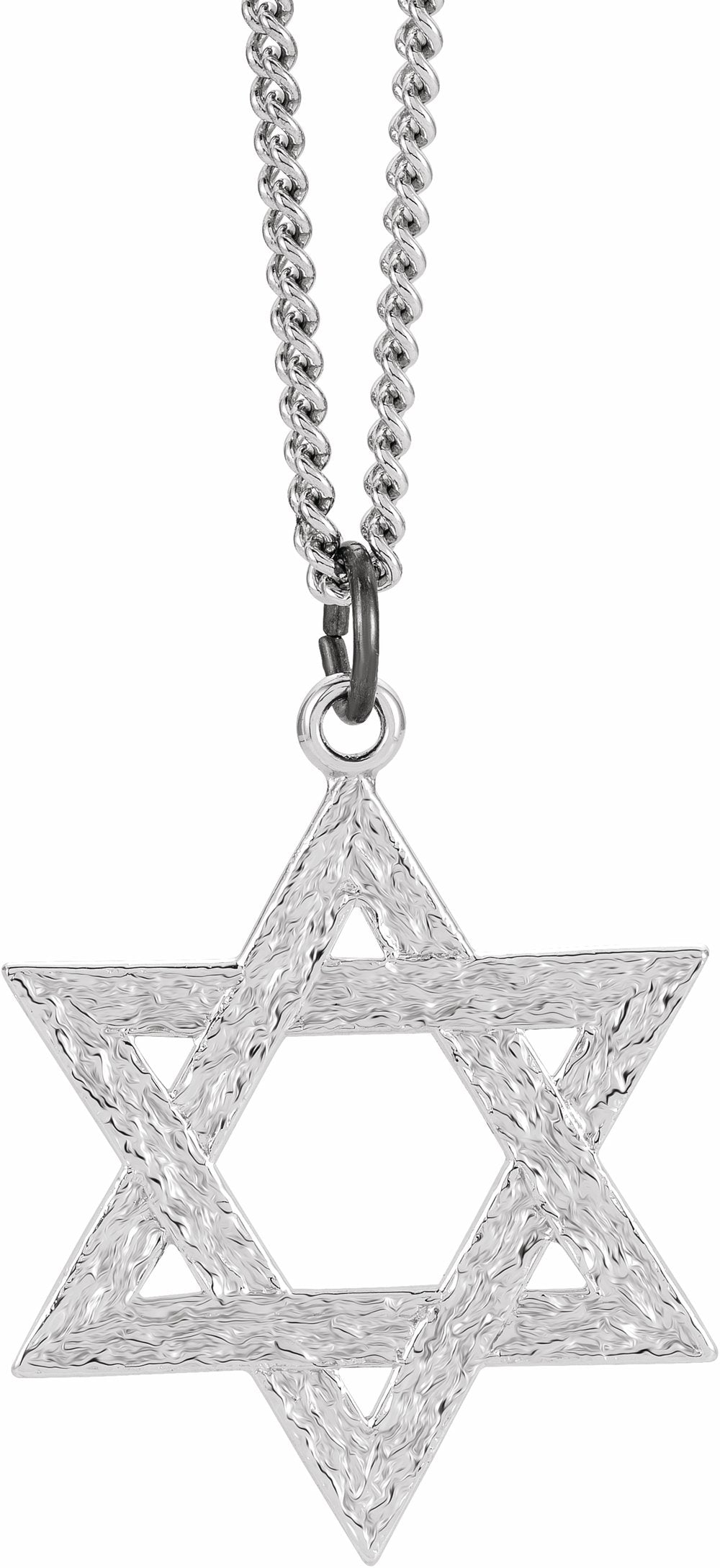 Sterling Silver  29x26 mm Star of David 24" Necklace