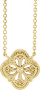 14K Yellow Vintage-Inspired Clover 18" Necklace