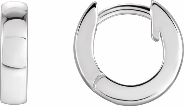 Sterling Silver Hinged 12 mm Hoop Earrings