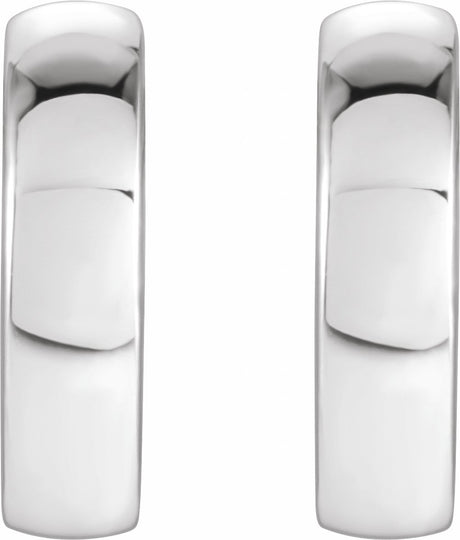 14K White Gold Hinged 9.5 mm Hoop Earrings