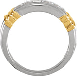 14K White/Yellow 1 CTW Natural Diamond Band