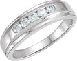 14K White 1/3 CTW Natural Diamond Channel-Set Band 