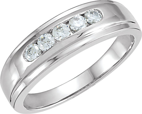 14K White Gold 1/3 CTW Natural Diamond Channel-Set Band 