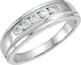 14K White Gold 1/3 CTW Natural Diamond Channel-Set Band 
