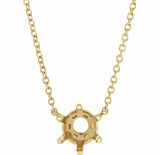 14K Yellow Gold 6 mm Round Solitaire 18" Necklace Mounting