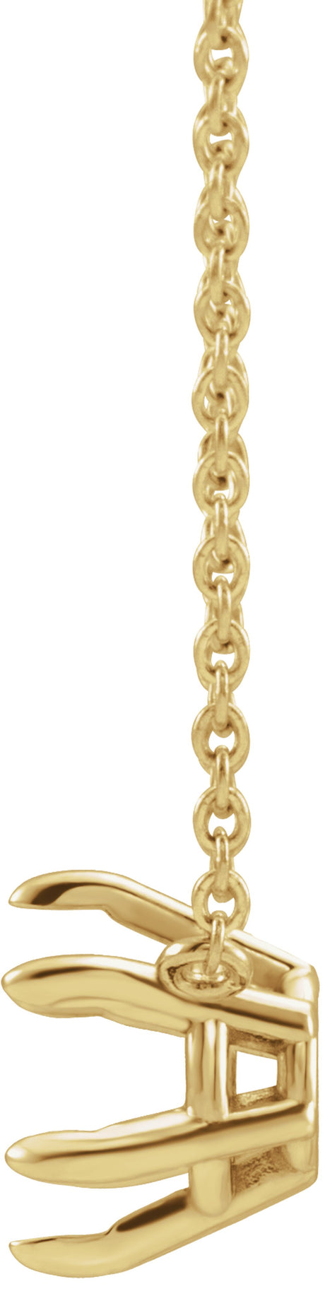 14K Yellow Gold 6 mm Round Solitaire 18" Necklace Mounting