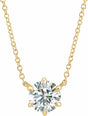 14K Yellow 1/4 CT Lab-Grown Diamond 6-Prong Claw Necklace Center